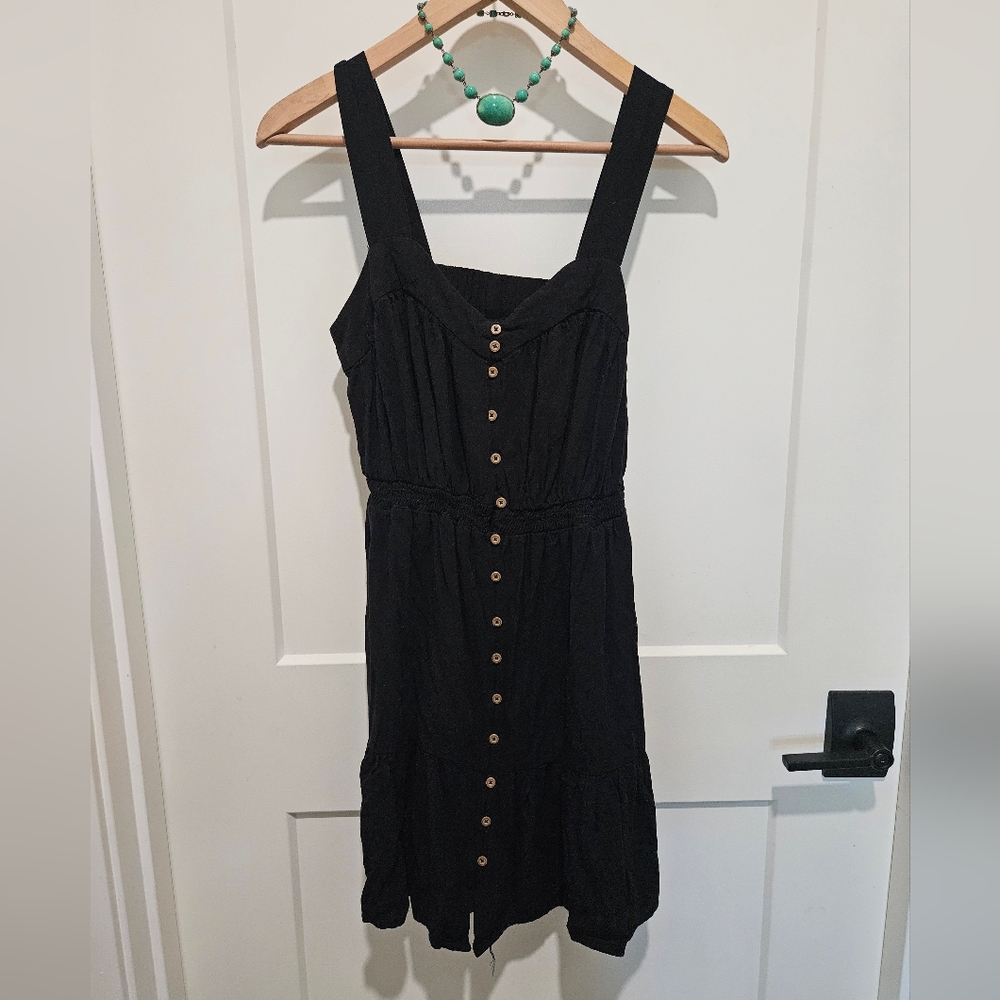 Black a-line Boho Style Cowgirl Flowy Dress
